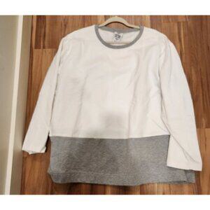 Hot Cotton Women's 3XL Made in USA White/Grey shirt front pockets